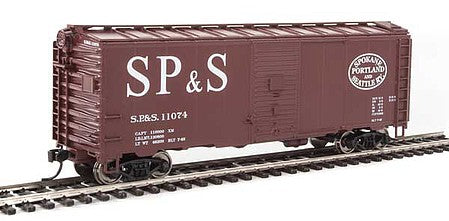 Walthers Mainline 910-1350 HO Scale 40' Association of American Railroads 1944 Boxcar - Ready to Run -- Spokane, Portland & Seattle #11074