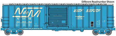 Walthers Mainline 910-1815 HO Scale 50' ACF Exterior Post Boxcar - Ready to Run -- National Railways of Mexico #104889 (blue, white; Large Logo, "Unir Servir")