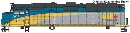 Walthers Mainline 910-19472 HO Scale EMD F40PH - ESU Sound and DCC -- VIA Rail Canada #6460 (Renaissance Scheme, gray, green, yellow, black)