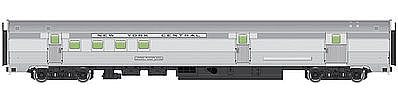 Walthers Mainline 30305 HO Scale 85' Budd Baggage-Railway Post Office - Ready To Run -- New York Central (silver)