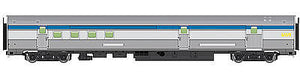 Walthers Mainline 30309 HO Scale 85' Budd Baggage-Railway Post Office - Ready To Run -- Via Rail Canada (silver, blue, yellow)