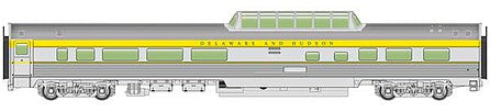 Walthers Mainline 30406 HO Scale 85' Budd Dome Coach - Ready to Run -- Delaware & Hudson (silver, blue, yellow)
