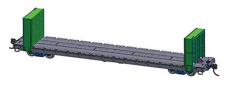 Walthers Mainline 5820 HO Scale 60' Pullman-Standard Bulkhead Flatcar (48' IL) - Ready to Run -- Trailer-Train #90593 (brown)