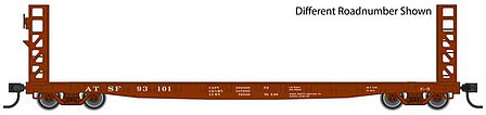 Walthers Mainline 910-5903 HO Scale 53' GSC Bulkhead Flatcar - Ready to Run -- Santa Fe #93120 (Boxcar Red)