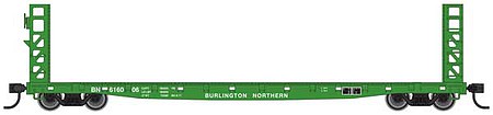Walthers Mainline 910-5904 HO Scale 53' GSC Bulkhead Flatcar - Ready to Run -- Burlington Northern #616006 (Cascade Green)