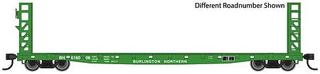 Walthers Mainline 910-5905 HO Scale 53' GSC Bulkhead Flatcar - Ready to Run -- Burlington Northern #616022 (Cascade Green)