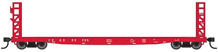 Walthers Mainline 910-5907 HO Scale 53' GSC Bulkhead Flatcar - Ready to Run -- Chicago, Burlington & Quincy #95205 (red)