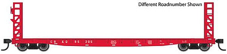Walthers Mainline 910-5909 HO Scale 53' GSC Bulkhead Flatcar - Ready to Run -- Chicago, Burlington & Quincy #95249 (red)