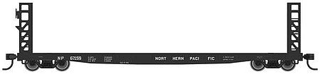 Walthers Mainline 910-5910 HO Scale 53' GSC Bulkhead Flatcar - Ready to Run -- Northern Pacific #67104 (black)