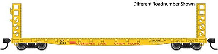 Walthers Mainline 910-5918 HO Scale 53' GSC Bulkhead Flatcar - Ready to Run -- Union Pacific #15148 (Armour Yellow, red)