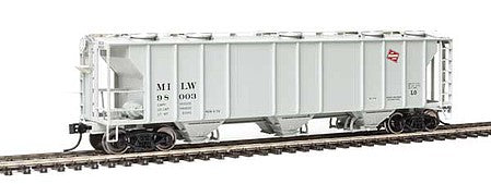 Walthers Mainline 910-7021 HO Scale 50' Pullman-Standard PS-2 2893 3-Bay Covered Hopper - Ready to Run -- Milwaukee Road #98003