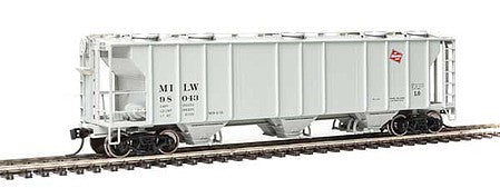 Walthers Mainline 910-7022 HO Scale 50' Pullman-Standard PS-2 2893 3-Bay Covered Hopper - Ready to Run -- Milwaukee Road #98043