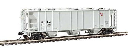 Walthers Mainline 910-7023 HO Scale 50' Pullman-Standard PS-2 2893 3-Bay Covered Hopper - Ready to Run -- Milwaukee Road #98065