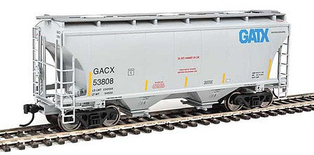 Walthers Mainline 910-7555 HO Scale 39' Trinity 3281 2-Bay Covered Hopper - Ready to Run -- GATX Corporation GACX #53808