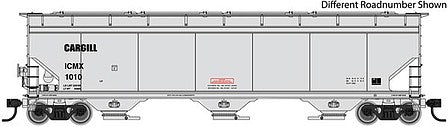 Walthers Mainline 910-7671 HO Scale 60' NSC 5150 3-Bay Covered Hopper - Ready to Run -- Illinois Cereal Mills Cargill ICMX #1032 (gray, black)