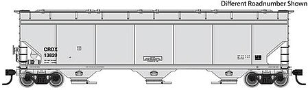 Walthers Mainline 910-7676 HO Scale 60' NSC 5150 3-Bay Covered Hopper - Ready to Run -- Chicago Freight Car Leasing CRDX #13877 (gray)