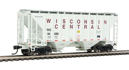Walthers Mainline 910-7972 HO Scale 37' 2980 Cubic-Foot 2-Bay Covered Hopper - Ready to Run -- Wisconsin Central #84680