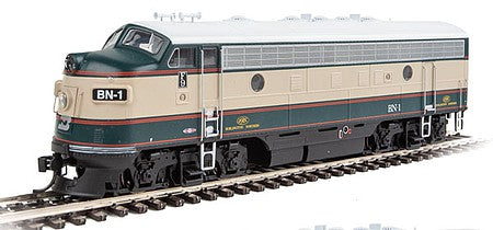 Walthers Mainline 910-9936 HO Scale EMD F7 A - Standard DC -- Burlington Northern #1 (Executive Scheme; cream, Grinstein Green)