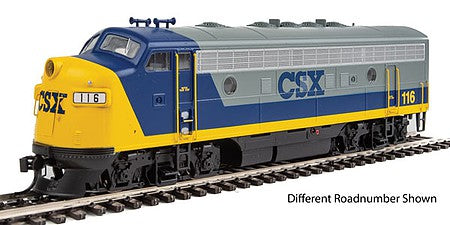 Walthers Mainline 910-9940 HO Scale EMD F7 A - Standard DC -- CSX Transporation #118 (YN2; gray, blue, yellow)