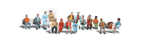 Woodland Scenics 1908 HO Scenic Accents Sixteen Passengers (12 Sitting/4 Standing)