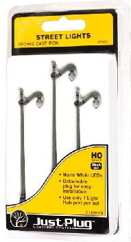 Woodland Scenics 5631 HO Just Plug: Arched Cast Iron-Type Street Lights (3)