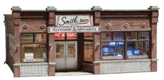 Woodland Scenics 5873 O Built-N-Ready Smith Brothers TV & Appliance Store LED Lighted