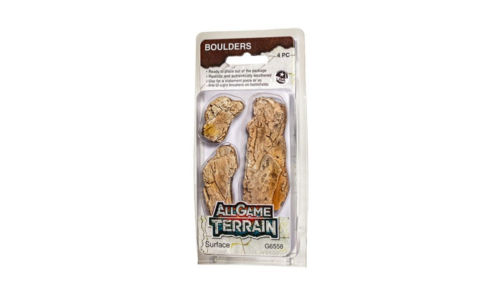 Woodland Scenics 6558 All Game Terrain: Surface Boulders (4pcs)