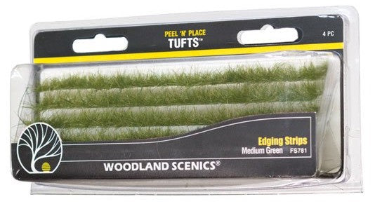 Woodland Scenics 781 Peel n Place- Medium Green Edging Strips (4)