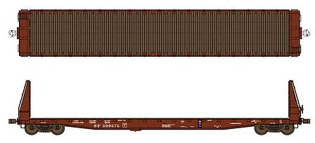 Wheels of Time 40156 HO Scale ACF 62' Straight-Taper Bulkhead Flatcar - Ready to Run -- Southern Pacific 509719 (As-Delivered, 1971 F-70-59, Boxcar Red, ACI Label)