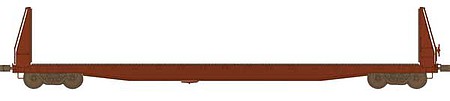 Wheels of Time 40160 HO Scale ACF 62' Straight-Taper Bulkhead Flatcar - Ready to Run -- Painted, Unlettered (Boxcar Red)