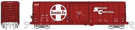 Wheels of Time 61155 N Scale Pacific Car & Foundry 70-Ton 50' Exterior-Post Insulated Boxcar - Ready to Run -- Santa Fe 522341 (All red, white, Large Logo, Landis Doors)