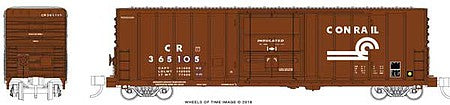 Wheels of Time 61177 N Scale Pacific Car & Foundry 70-Ton 50' Exterior-Post Insulated Boxcar - Ready to Run -- Conrail 360552 (Boxcar red, white)