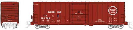 Wheels of Time 61202 N Scale Pacific Car & Foundry 70-Ton 50' Exterior-Post Insulated Boxcar - Ready to Run -- Texas & Pacific 780647 (Boxcar Red, Buzz Saw Logo)