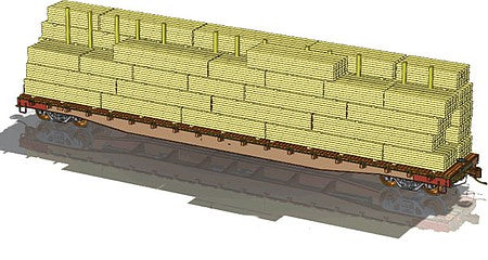 Wheels of Time 987002 HO Scale Lumber Load 2-Pack -- Fits Wheels of Time 62' Flatcar, Plate C, or 3 53'6" Flatcars, Unpainted