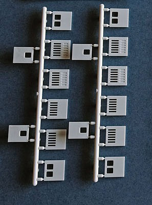 Wheels of Time 999250 N Scale Baggage-Horse Door Set A -- 12 Wide & 4 Small Modernized Doors (unpainted)