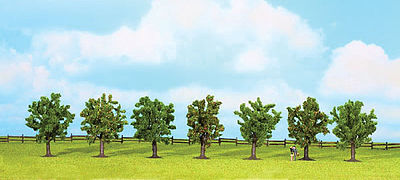 Walthers Scenemaster 949-1162 HO Scale Fruit Trees pkg(7) -- 3-1/8"  8cm w/Flat Base