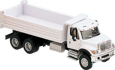 Walthers Scenemaster 11660 HO Scale International(R) 7600 3-Axle Heavy-Duty Dump Truck - Assembled -- White with Railroad Maintenance-of-Way logo decals