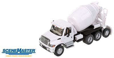 Walthers Scenemaster 11678 HO Scale International(R) 7600 3-Axle Cement Mixer - Assembled -- White