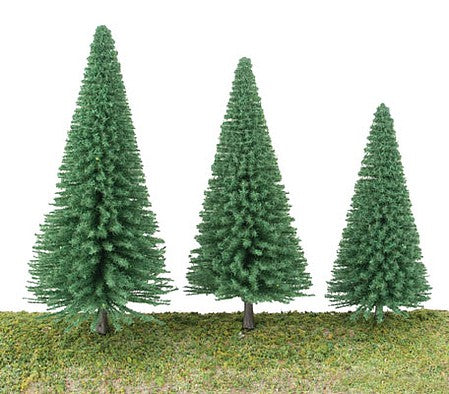 Walthers Scenemaster 1180 All Scale Pine Trees pkg(10) -- 3-3/8 to 5-1/2" 8 to 14cm (Includes Pin Base)