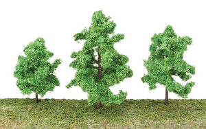 Walthers Scenemaster 1183 All Scale Spring Trees pkg(10) -- 3-3/8 to 5-1/2" 8 to 14cm w/Pin Base