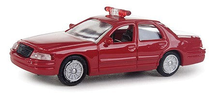 Walthers Scenemaster 949-12020 HO Scale Ford(R) Crown Victoria Police Interceptor -- Fire Command decals (red, nonworking lights)