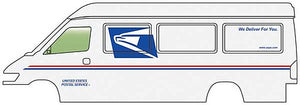 Walthers Scenemaster 12208 HO Scale Delivery Van - Assembled -- United States Postal Service (white, blue, red; "We Deliver For You" Slogan)