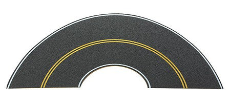 Walthers Scenemaster 1253 HO Scale Flexible Self-Adhesive Paved Roadway -- Vintage and Modern Curves (solid double yellow centerline, white edge marks)