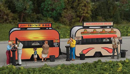 Walthers Scenemaster 2904 HO Scale BBQ and Taco Food Trailers -- Kit