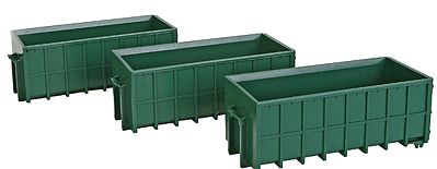 Walthers Scenemaster 4100 HO Scale Large Dumpsters - Assembled -- Green pkg(3)
