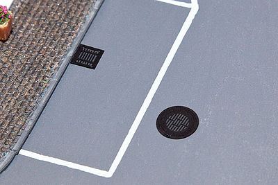 Walthers Scenemaster 4123 HO Scale Manhole Covers & Sewer Grates -- Etched-Metal - 4 Manhole Covers & 6 Sewer Grates
