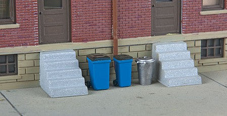 Walthers Scenemaster 4127 HO Scale Vintage Garbage Cans & Recycling Bins -- Kit (20)