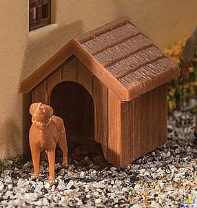 Walthers Scenemaster 4147 HO Scale Dog & Kennel (Doghouse) -- Kit