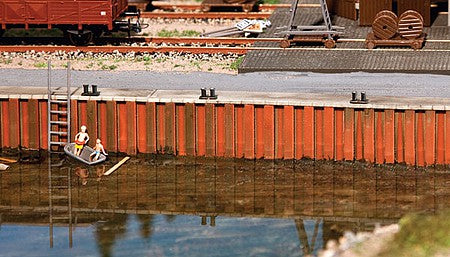 Walthers Scenemaster 4150 HO Scale Harbor Wall - 20-1/4 x 5/8 x 1-5/8 51.4 x 1.6 x 4.2cm -- Kit - pkg(2) Combined Length up to 20-1/4" 51.4cm