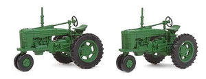 Walthers Scenemaster 4161 HO Scale Farm Tractor 2-Pack - Assembled -- Green